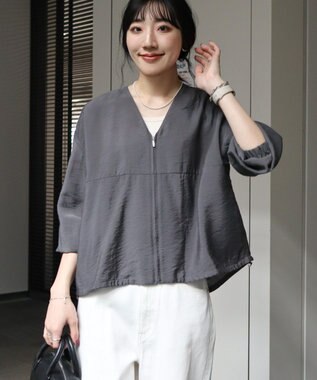 AMERICAN HOLIC ＶネックＺＩＰブルゾン Charcoal Gray