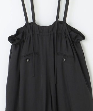 23区 【SACRA】アセテートブライトツイル サロペット ブラック系