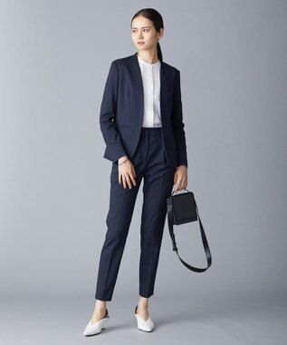 ICB 【洗える】 コンビネーションジャージー ピンタックカットソー オフホワイト系