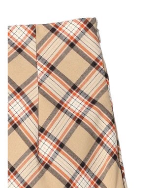 earth music&ecology チェック柄ナロースカート Beige
