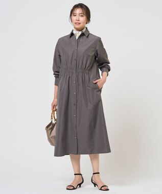 J.PRESS LADIES L 【WEB限定カラーあり】TC ライトタンブラー シャツワンピース スレート系