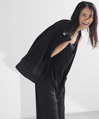 自由区 L 【セットアップ対応・洗える】トリアセダブルクロス コンビネゾン ブラック