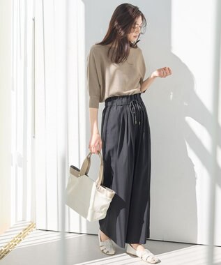 ANY L 【新色追加/ウエストゴム】清涼リラックスハイウエストパンツ ブラック