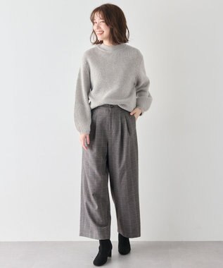 ANY 【洗濯機可/ウエストゴム】ウーリッシュ２タックワイドパンツ グレンチェック