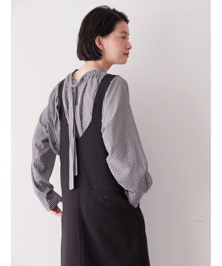 AMERICAN HOLIC イージーケア２ＷＡＹボウタイブラウス Gingham Check