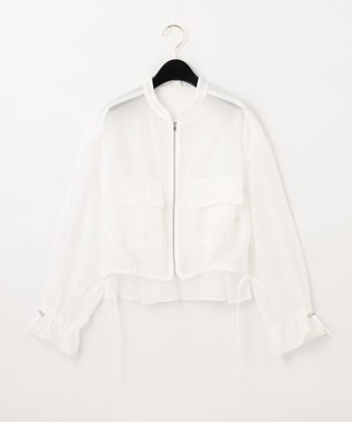 GRACE CONTINENTAL バックコンシャスブルゾン ホワイト