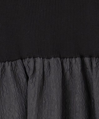 ANY SIS 【洗える】フクレジャカード ワンピース ブラック