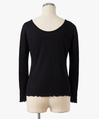 TOQUE 〈大草直子さんアドバイザー〉ベビーアルパカ×シルク ２WAYリブトップス ブラック