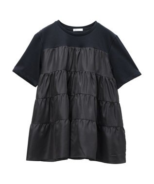 CRAFT STANDARD BOUTIQUE 異素材ティアードカットチュニック Black