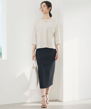 自由区 L ストライプコットンタイプライター ベージュ×オフ