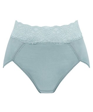 BRADELIS New York 【BRADELIS New York / 育尻・伸びる・綿混・深め】モモパンツ・ハイレグショーツ#303 シリーズ140万枚突破 補正ショーツ ミストブルー