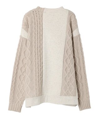 CRAFT STANDARD BOUTIQUE ケーブルニット切り替え裏起毛スウェット Oatmeal