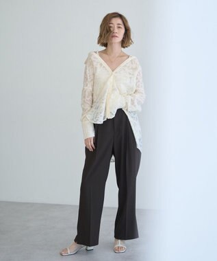 YECCA VECCA 3wayシアージャガードシャツ Ivory