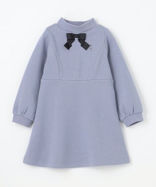 組曲 KIDS 【110-140cm】リボンタイ ワンピース ダスティブルー系