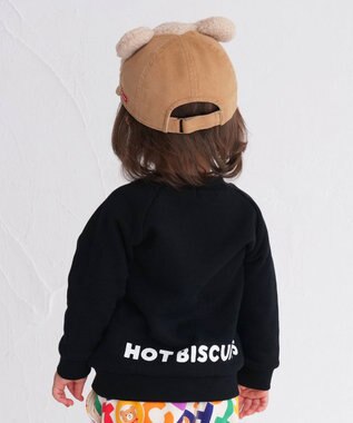 MIKI HOUSE HOT BISCUITS 【70-110cm】 顔ドン ラグラントレーナー 黒