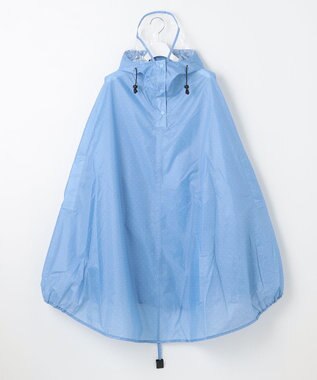 MOONBAT FLAT PURE サイクル レインポンチョ ドット 自転車 収納袋付き サックスブルー