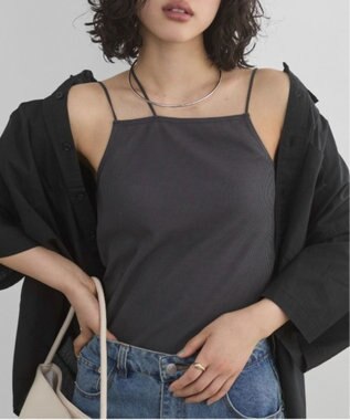 WEGO 【ANGIE VINTAGE/SMLサイズ展開】ストラップカップ付きベアキャミソール ブラック中濃色