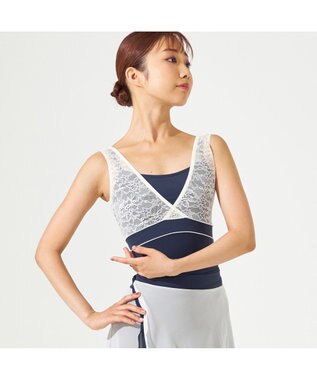 Chacott 【AKANE TAKADA】ノースリーブレオタード ネイビー