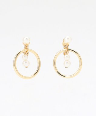 組曲 サークルパールイヤリング ゴールド系