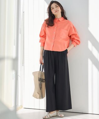 ANY 【新色追加/ウエストゴム】清涼リラックスハイウエストパンツ ブラック