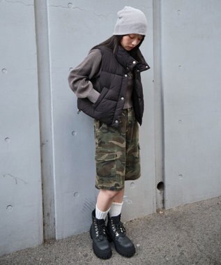 WEGO 【25年秋冬新作】ショートパファーベスト ブラック