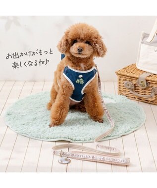 PET PARADISE リサとガスパール リサ顔リュック付き ハーネス Ｓ ネイビー