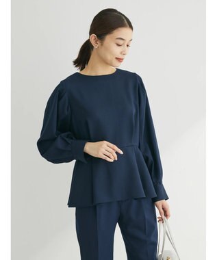 Green Parks ｅｆ－ｄｅ　ペプラムブラウス Dark Navy