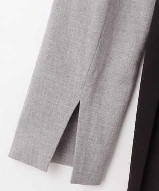 GRACE CONTINENTAL ウールタッチバイカラードレス グレー