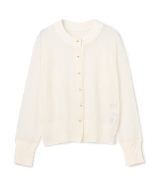 BEIGE， PYRRHOT / シアーコンビ リブカーディガン Ecru