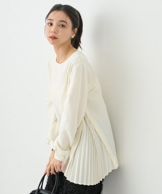 earth music&ecology サイドプリーツ裏起毛プルオーバー