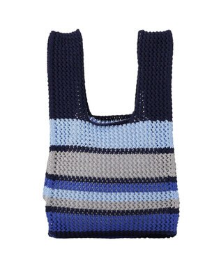 AMERICAN HOLIC マルチボーダーニットバッグ Navy