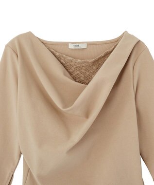 earth music&ecology レースレイヤードドレーププルオーバー Mocha