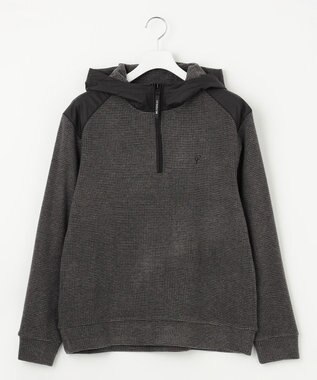 23区GOLF 【23Fondation/MEN】【吸湿発熱】ワッフルジャガード ハーフジップ グレー系