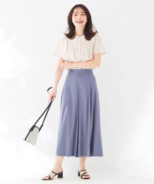 ANY SIS 【美人百花7月号掲載】エアリー ワイドクロップド パンツ ダルブルー系