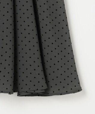 J.PRESS LADIES 【洗える】ドットフロッキープリント フレア スカート スレートベース系