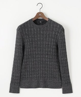 JOSEPH ABBOUD 【キングサイズ・オリジナルオーガニックコットン使用/サスティナブル】JOE COTTONケーブル クルーネックセーター グレー系