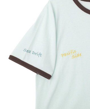 AMERICAN HOLIC ランダムロゴ刺繍リンガーTシャツ Mint