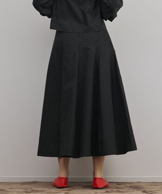 GRACE CONTINENTAL ラメドットタフタジャガードスカート ブラック