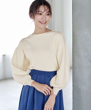 Tiaclasse 【安田美沙子さん着用・新色追加・洗える】ボリュームパフスリーブニット オフホワイト