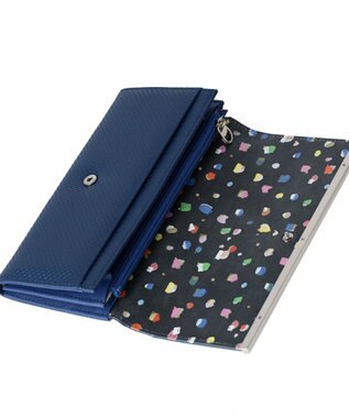 tsumori chisato CARRY クロスエンボス 長財布 ネイビー