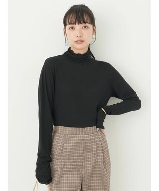 earth music&ecology シアータートルネックプルオーバー Black