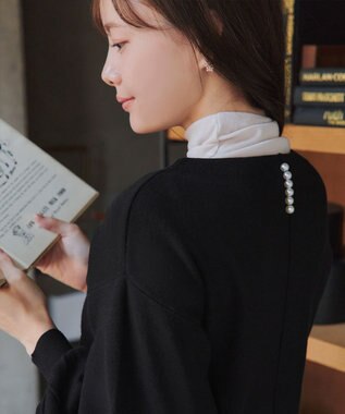 Tiaclasse 【安田美沙子さん着用・新色追加・洗える】ボリュームパフスリーブニット ブラック