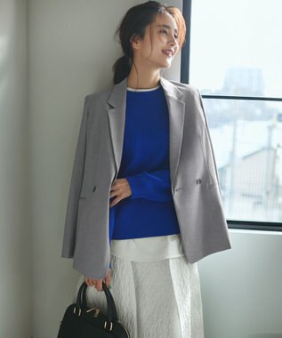 23区 【Oggi3月号掲載/セットアップ対応】 ライトクロス ジャケット ライトグレー系