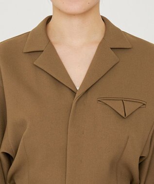 uncrave プレーンスーツ オールインワン（uncrave WHITE） ブラウンカーキ