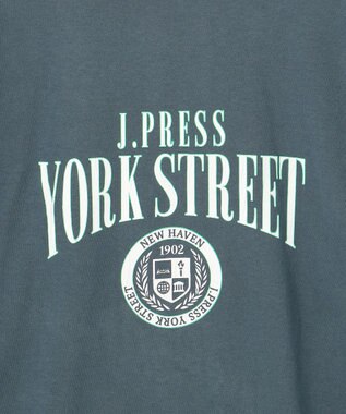 J.PRESS YORK STREET 【UNISEX】センターアーチロゴTシャツ ダルブルー系