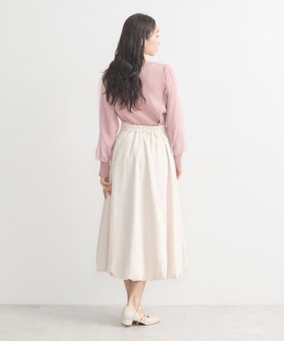 earth music&ecology マジョリカプリーツチュールニットプルオーバー Pink Beige