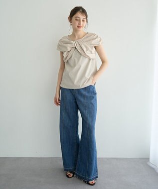 YECCA VECCA リボンデザインブラウス Beige