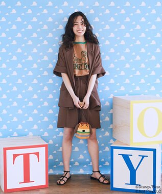earth music&ecology 【予約】リンガーTシャツ/TOY STORY ベージュ