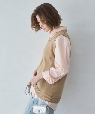 WEGO 【2026春夏】ベーシックニットベスト ベージュ