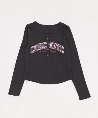 WEGO キーネックロゴトップ ブラック中濃色